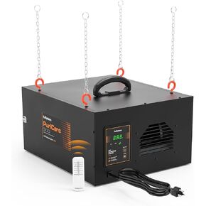 Purisystems Air Filtration System 3-Speed Remote, Built-in Ionizer, PuriCare 500IG Hanging Air Filter w/RF Remote for Woodworking, Garage Air Purifier, Shop Dust Collector, up to 500 sq. ft (500 CFM)