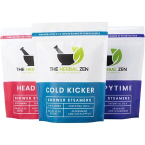 Bulk Shower Steamers with Essential Oils Combo Set by The Herbal Zen (3 Packs of 10 tablets, Value Set), Bulk Shower Bombs, Relaxation Gift for Women and Men, Birthday Gifts, Stocking Stuffer