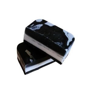 Activated Charcoal and Shea Butter Soap with Aloe Vera, Turmeric, Coconut Oil, Sweet Almond Oil, Spearmint and Peppermint Oils, Large (Large)