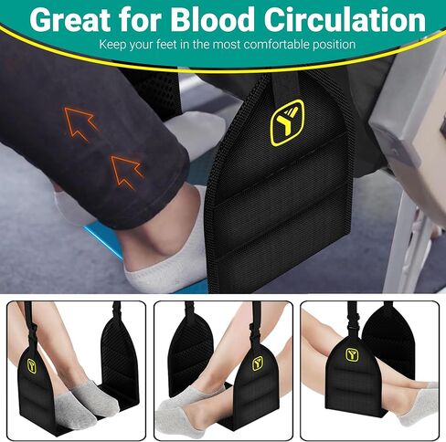 Airplane Travel Foot Rest Plane Leg Rest (Memory Foam) Flight Accessories for Feet Foot and Heel Hammock in Kuwait