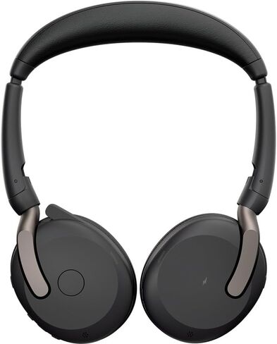 Jabra Evolve2 65 Flex Wireless Stereo Headset - Bluetooth, Noise-Cancelling ClearVoice Technology & Hybrid ANC - Works with All Leading UC Platforms Such As Zoom & Google Meet - Black in Saudi Arabia