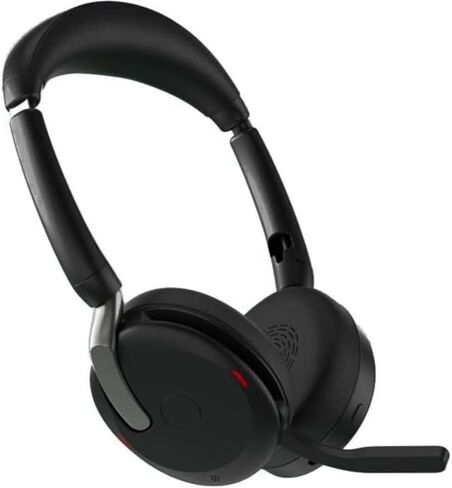 Jabra Evolve2 65 Flex Wireless Stereo Headset - Bluetooth, Noise-Cancelling ClearVoice Technology & Hybrid ANC - Works with All Leading UC Platforms Such As Zoom & Google Meet - Black in Saudi Arabia