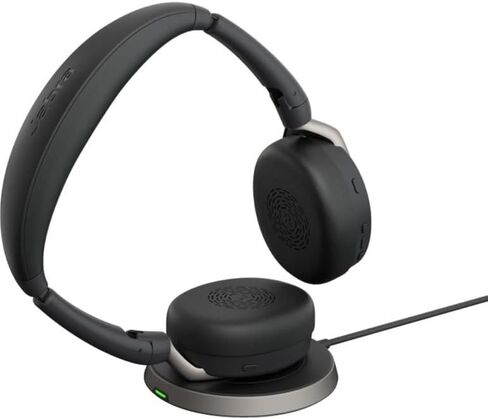 Jabra Evolve2 65 Flex Wireless Stereo Headset - Bluetooth, Noise-Cancelling ClearVoice Technology & Hybrid ANC - Works with All Leading UC Platforms Such As Zoom & Google Meet - Black in Saudi Arabia