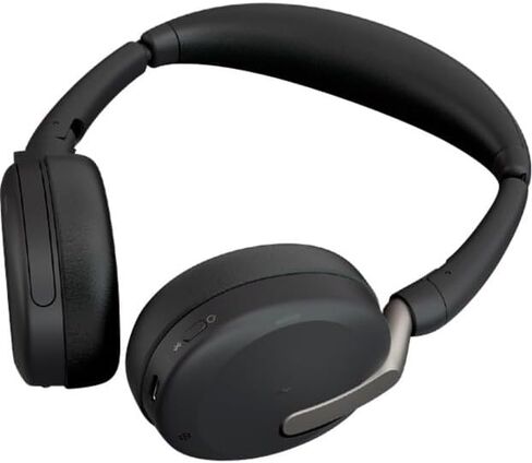 Jabra Evolve2 65 Flex Wireless Stereo Headset - Bluetooth, Noise-Cancelling ClearVoice Technology & Hybrid ANC - Works with All Leading UC Platforms Such As Zoom & Google Meet - Black in Saudi Arabia