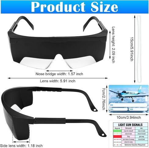 2 Pcs Aviation Flight Training Glasses View Limiting Goggles for Instrument Training Aviation View Limiting Device with Frosted Adjustable Polycarbonate Frames, Tag with Light Gun Signals in Saudi Arabia