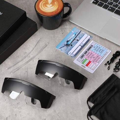 2 Pcs Aviation Flight Training Glasses View Limiting Goggles for Instrument Training Aviation View Limiting Device with Frosted Adjustable Polycarbonate Frames, Tag with Light Gun Signals in Saudi Arabia