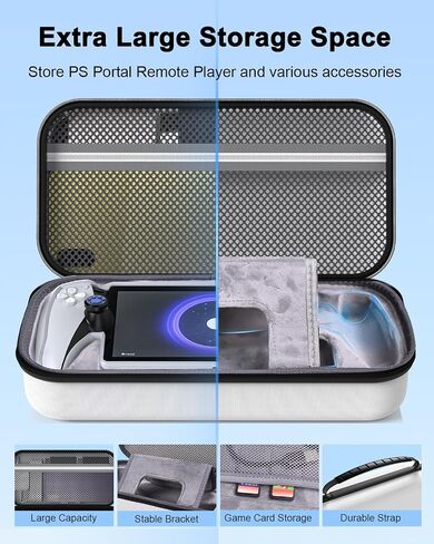 13 in 1 Accessories Set for Playstation Portal Remote Play, Carrying Case for PS Portal,TPU Cover with Kickstand,Portable Charging Dock,2 Screen Protector,4 Thumb Grip,Earbud Headphones for PS5 Portal in Kuwait