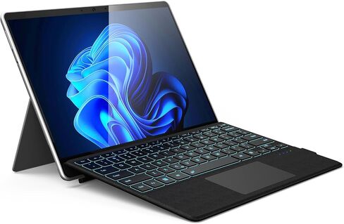 Surface Pro Keyboard, Ultra-Slim Portable Bluetooth Wireless Keyboard with Touchpad for Surface Pro 8/9/10/11/X, Microsoft Surface Type Cover with 7 Colors Backlit, Pencil Holder, Rechargeable Battery in Saudi Arabia