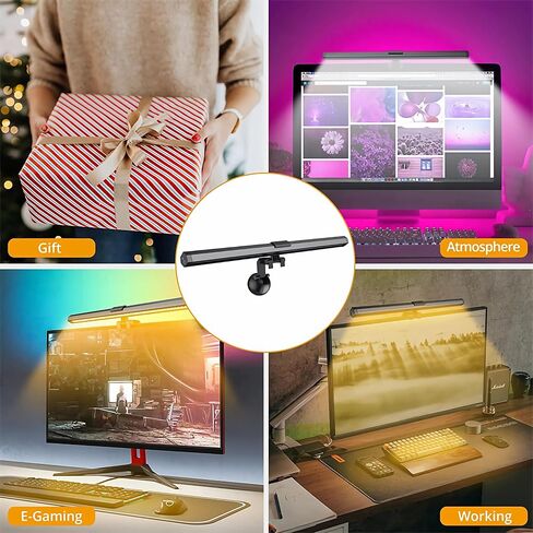 CATPOWER Computer Monitor Light Bar with RGB Backlight, Screen Monitor Lamp for Eye Caring, e-Reading LED Task Lamp with Stepless Adjustment, Touch Control, No Screen Glare Space Saving in Saudi Arabia