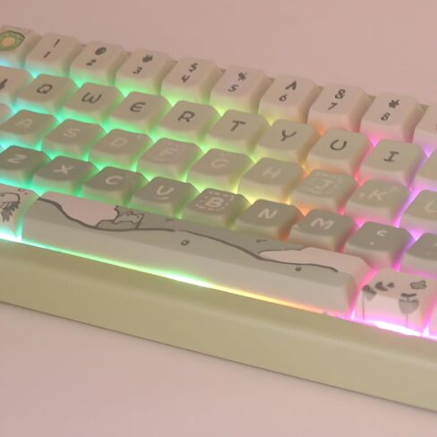 Cmokifuly Cat Cute Keycaps MDA Profile KeycapsCustom PBT Keycaps for Mechanical Keyboard,146 Keys Dye-Sub Cute Keycaps (Pink Kitty) in Kuwait