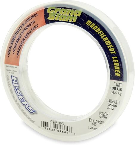 HI-SEAS Grand Slam Monofilament Fishing Leader - Superior Strong Clear Black, for Freshwater & Saltwater Big Game Bottom Fishing, Trolling in Kuwait