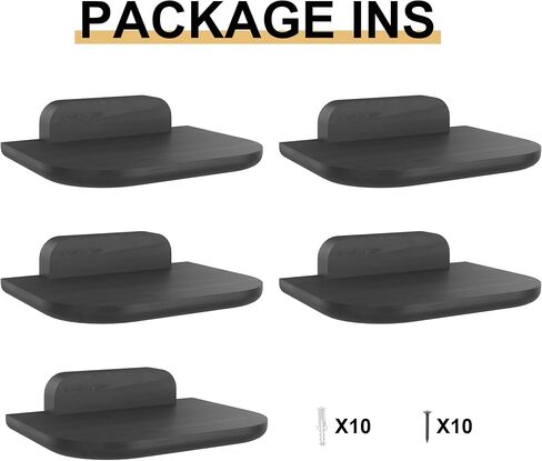 LUPWNEKA Small Black Floating Wall Shelf, 8x6 Inch Mini Modern Plant Shelves for Wall-Mounted, Compact Style Decorative Wall Floating Shelving for Hallway, Living Room, Bedroom and Bathroom, Set of 3 in Saudi Arabia