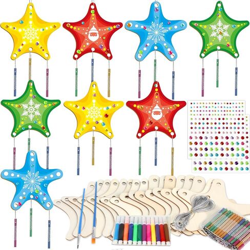 16 Pack Butterfly Wind Chime Kits Butterfly Crafts for Kids Make Your Own Butterfly Wind Chime Wooden DIY Arts and Crafts for Summer Party School Classroom Decorations Supplies Birthday Favors in Kuwait