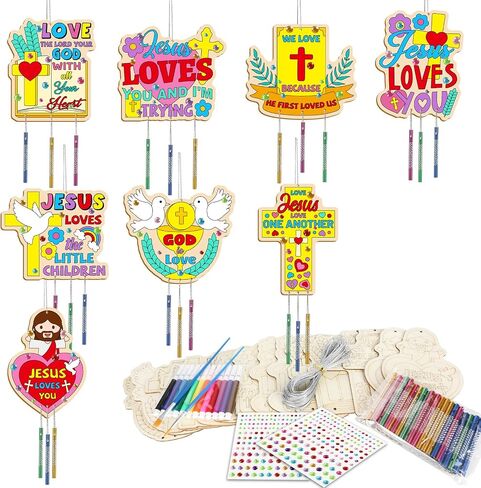 16 Pack Butterfly Wind Chime Kits Butterfly Crafts for Kids Make Your Own Butterfly Wind Chime Wooden DIY Arts and Crafts for Summer Party School Classroom Decorations Supplies Birthday Favors in Kuwait