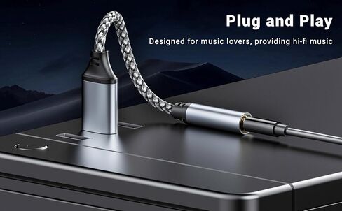 USB to 3.5mm Jack Audio Adapter, USB to Audio Aux Cable External Stereo Sound Card, USB to 3.5mm TRRS Female Headset for PS4/PS5/Headphone/Mac/Linux/Laptop/Desktops/Docking Station in Saudi Arabia
