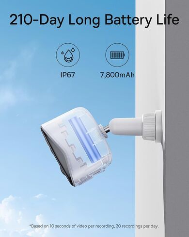 كاميرات Baseus Security الخارجية لأمان المنزل، مجموعة N1 2K HD 2-Cam، بدون رسوم اشتراك، عمر بطارية 210 يومًا، تخزين محلي قابل للتوسيع 16 تيرابايت، 145 درجة مجال الرؤية، رؤية ليلية ملونة، أضواء كاشفة وإنذار in Kuwait