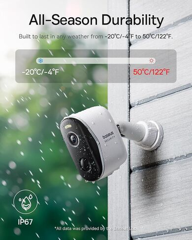 كاميرات Baseus Security الخارجية لأمان المنزل، مجموعة N1 2K HD 2-Cam، بدون رسوم اشتراك، عمر بطارية 210 يومًا، تخزين محلي قابل للتوسيع 16 تيرابايت، 145 درجة مجال الرؤية، رؤية ليلية ملونة، أضواء كاشفة وإنذار in Kuwait