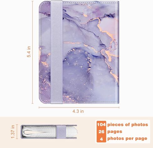 Fintie Mini Photos Album Book for 2x3 Inch Films - 104 Pockets Small Albums | For Fujifilm Instax Mini 13/12/11/99/40/Evo/Se/7+/Liplay Instant Camera, Photos Keepsakes, Kids Memory Book, Emerald Marble in Saudi Arabia