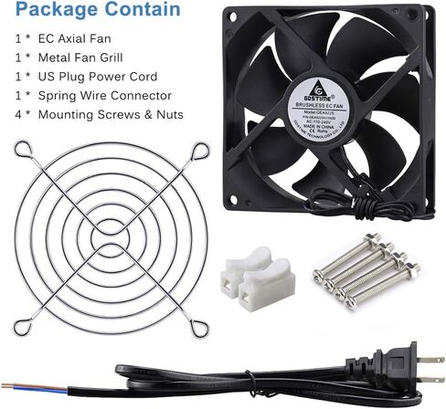 GDSTIME EC Cooling Fan 60mm x 60mm x 25mm AC 110V 115V 120V 220V 240V Dual Ball Bearings in Saudi Arabia
