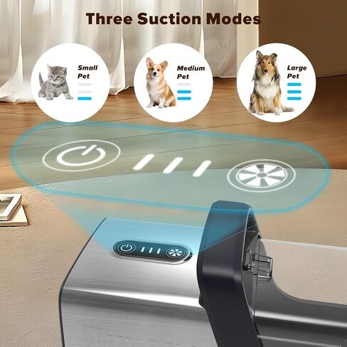 Dog Grooming Kit, Multi-Functional Hair Trimmer & Vacuum, 15KPa Powerful Suction, Stainless Steel, Low Noise, Adjustable Settings, Easy to Clean, Includes Clippers, Brush, Nail Trimmer in Saudi Arabia