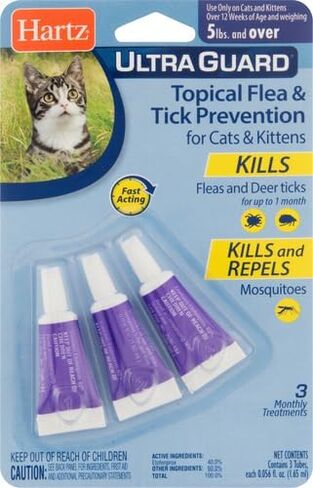 Hartz UltraGuard Topical Flea & Tick Prevention for Cats and Kittens - 3 Monthly Treatments in Saudi Arabia