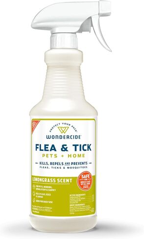 Wondercide - Flea, Tick & Mosquito Spray for Dogs, Cats, and Home - Flea and Tick Killer, Control, Prevention, Treatment - with Natural Essential Oils - Pet and Family Safe - Lemongrass 32 oz in Saudi Arabia