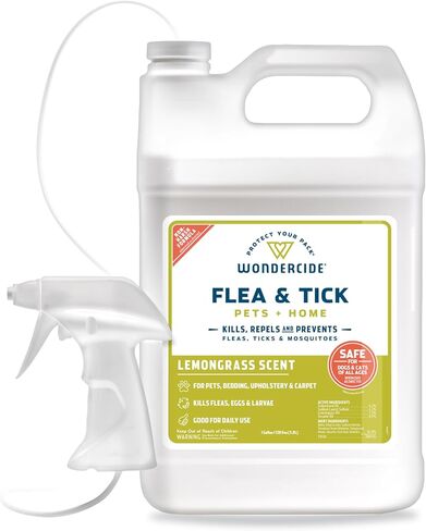 Wondercide - Flea, Tick & Mosquito Spray for Dogs, Cats, and Home - Flea and Tick Killer, Control, Prevention, Treatment - with Natural Essential Oils - Pet and Family Safe - Lemongrass 32 oz in Saudi Arabia