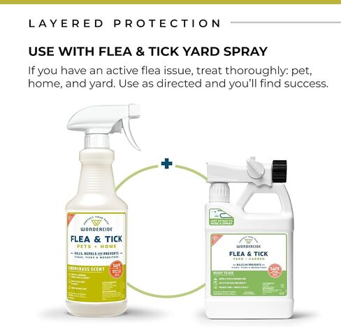 Wondercide - Flea, Tick & Mosquito Spray for Dogs, Cats, and Home - Flea and Tick Killer, Control, Prevention, Treatment - with Natural Essential Oils - Pet and Family Safe - Lemongrass 32 oz in Saudi Arabia
