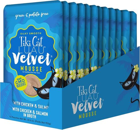 Tiki Cat Luau Velvet Mousse Wet Cat Food, Variety Pack, 2.8oz Pouch, 12ct in Saudi Arabia