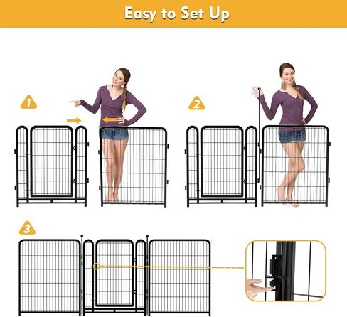 48 in(H) Garden Fencing Animal Barrier, Wide Door Low Threshold, Dog Fence Outdoor for Yard. 8 Panels Total 17.7 Ft(L) Camping Fence, Fencing for Garden Beds,Dog Playpen Outdoor.Temporary Fence in Saudi Arabia