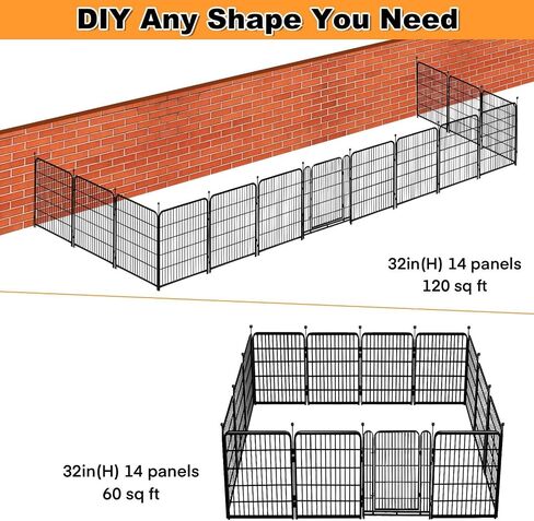 48 in(H) Garden Fencing Animal Barrier, Wide Door Low Threshold, Dog Fence Outdoor for Yard. 8 Panels Total 17.7 Ft(L) Camping Fence, Fencing for Garden Beds,Dog Playpen Outdoor.Temporary Fence in Saudi Arabia