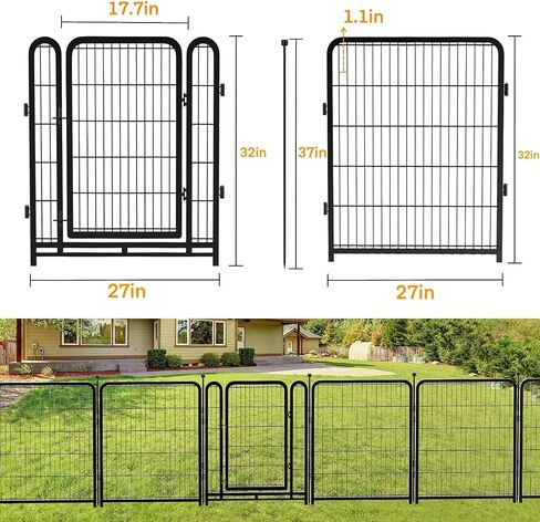 48 in(H) Garden Fencing Animal Barrier, Wide Door Low Threshold, Dog Fence Outdoor for Yard. 8 Panels Total 17.7 Ft(L) Camping Fence, Fencing for Garden Beds,Dog Playpen Outdoor.Temporary Fence in Saudi Arabia