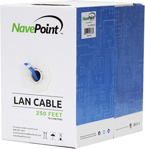 نايفي بوينت كيبل ايثرنت كات 6 (CCA)، 250 قدم، ابيض، 550 ميجاهرتز، 23AWG 4 ازواج، زوج ملتوي غير محمي (يو تي بي) in Kuwait