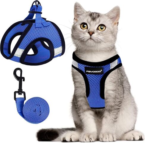 FAYOGOO Cat Harness and Leash Set | Upgrade Step-in Escape Proof Harness | Lightweight Soft Vest, No-Choke Design for Walking, Travel, Camping (Green) in Saudi Arabia