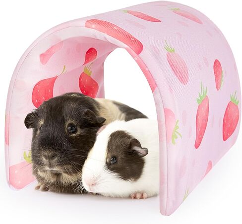 Bienbee Guinea Pig Tunnel, Guinea Pig Hideout, Washable Rabbit Tunnel and Bunny House, Rabbit Toys in Cages for Guinea Pig Bunny Rabbit Small Animal Green Mushroom in Kuwait
