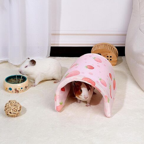 Bienbee Guinea Pig Tunnel, Guinea Pig Hideout, Washable Rabbit Tunnel and Bunny House, Rabbit Toys in Cages for Guinea Pig Bunny Rabbit Small Animal Green Mushroom in Kuwait