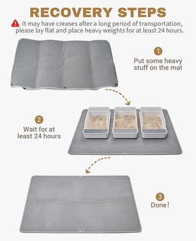 Fostanfly Cat Litter Mat - Extra Large XL 45"x 27" Cat Litter Trapping Mat, Machine Washable Double Layer Design, Urine & Waterproof for Kitty- Easy Clean for Floor in Saudi Arabia