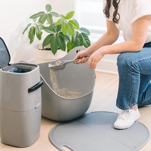 مغرفة فضلات القطط من ليتر جيني | لصندوق فضلات قطتك | سهولة التنظيف والتخلص | رمادي in Kuwait