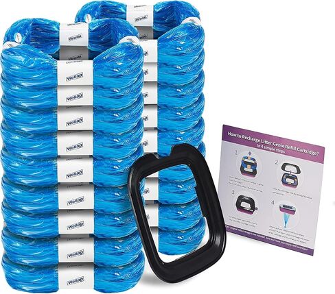 Super Jumbo Litter Refill Bags 60ft Compatible with Your Litter Refill Cartridge, Up to 16 Months, Cat Kitty Litter Refills Odor Control (4 Pack) in Saudi Arabia