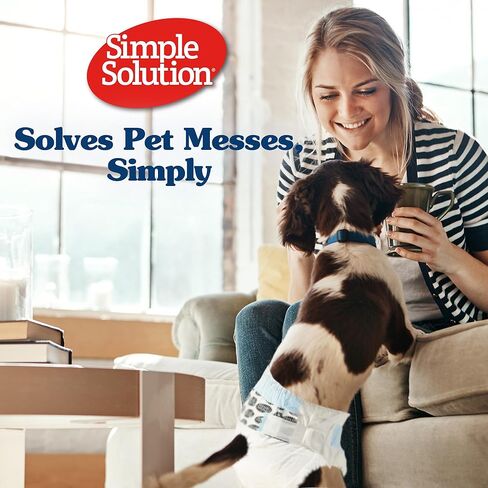 Simple Solution Disposable Dog Diapers, Female Dog Diapers, Puppy Potty Training, Incontinence and Heat Cycle Protection, Large Diapers for Dogs, 18-27 Inch Waist, 30 Count in Kuwait