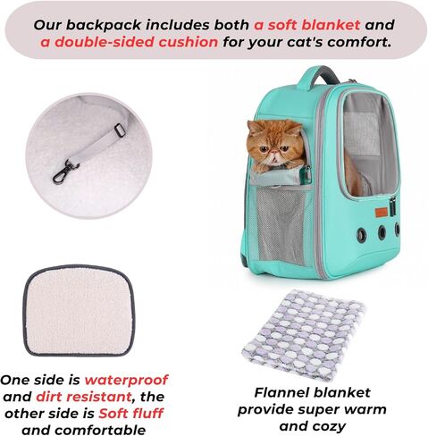 Lollimeow Pet Carrier Backpack, Bubble Backpack Carrier, Cats and Puppies,Airline-Approved, Designed for Travel, Hiking, Walking & Outdoor Use (Beige) in Saudi Arabia