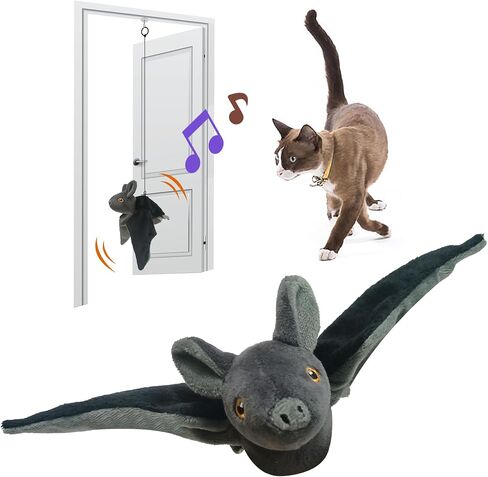 Cat Toys Intelligent Flapping Santa Clause, Interactive Christmas Cat Toys for Indoor Cats Chase Exercise, Suitable for Cat Teaser Stick, Music Melody, 3 Modes, Rechargeable in Saudi Arabia