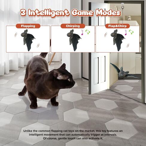 Cat Toys Intelligent Flapping Santa Clause, Interactive Christmas Cat Toys for Indoor Cats Chase Exercise, Suitable for Cat Teaser Stick, Music Melody, 3 Modes, Rechargeable in Saudi Arabia