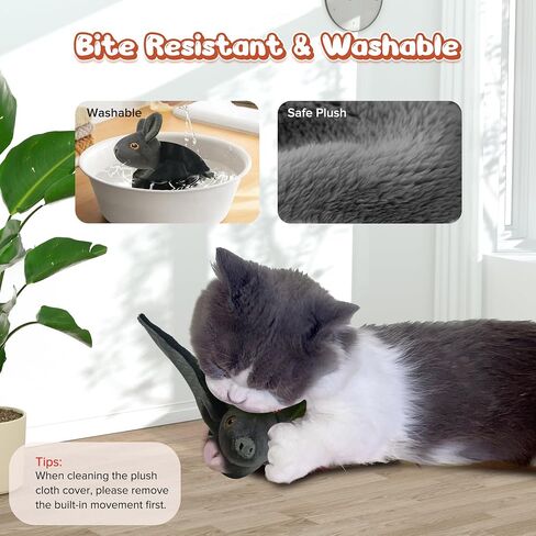 Cat Toys Intelligent Flapping Santa Clause, Interactive Christmas Cat Toys for Indoor Cats Chase Exercise, Suitable for Cat Teaser Stick, Music Melody, 3 Modes, Rechargeable in Saudi Arabia