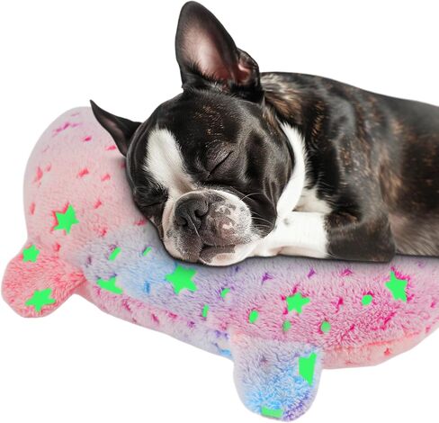 Dog Calming Pillow Glow in The Dark, Soft U-Shaped Pet Pillows for Dogs & Cats, Machine Washable, Dog Neck Pillow, Joint Relief, Better Sleep (Large, Pink) in Saudi Arabia