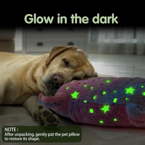 Dog Calming Pillow Glow in The Dark, Soft U-Shaped Pet Pillows for Dogs & Cats, Machine Washable, Dog Neck Pillow, Joint Relief, Better Sleep (Large, Pink) in Saudi Arabia