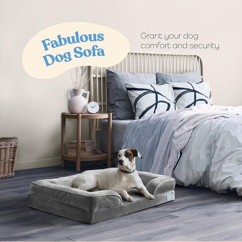 سرير كبير للكلاب من بيتبت - إسفنج طبي للعظام، مخمل مخملي، مقاوم للماء، سهل العناية، صديق للكلاب in Kuwait