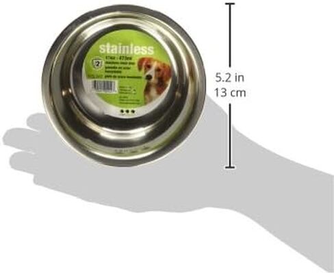 Van Ness Pets Medium Lightweight Stainless Steel Dog Bowl, 32 OZ Food And Water Dish, Natural in Saudi Arabia