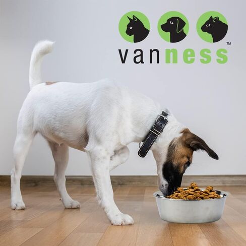 Van Ness Pets Medium Lightweight Stainless Steel Dog Bowl, 32 OZ Food And Water Dish, Natural in Saudi Arabia