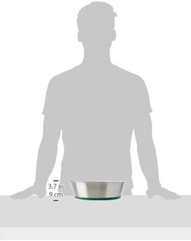 Van Ness Pets Medium Lightweight Stainless Steel Dog Bowl, 32 OZ Food And Water Dish, Natural in Saudi Arabia